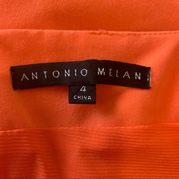 ANTONIO MELANI Orange Sleeveless Dress Sz 4 - Picture 6 of 6